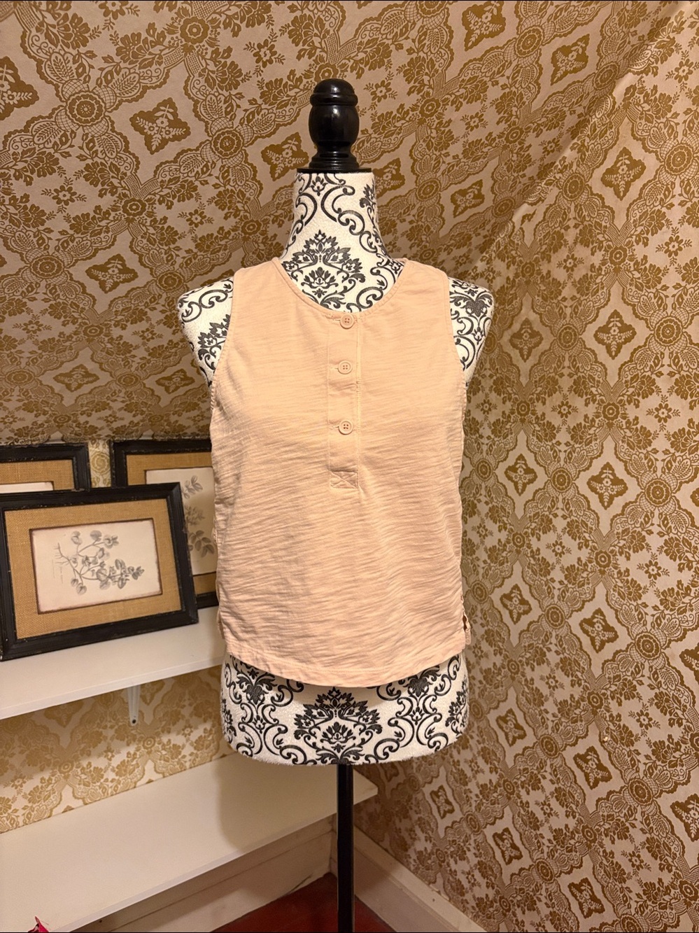 Nation LTD Peach Button-Front Sleeveless Tank